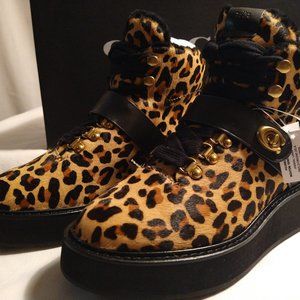 COACH URBAN HIKER BOOTS IN ANIMAL-PRINT CALF HAIR (**BRAND NEW & NEVER WORN**)